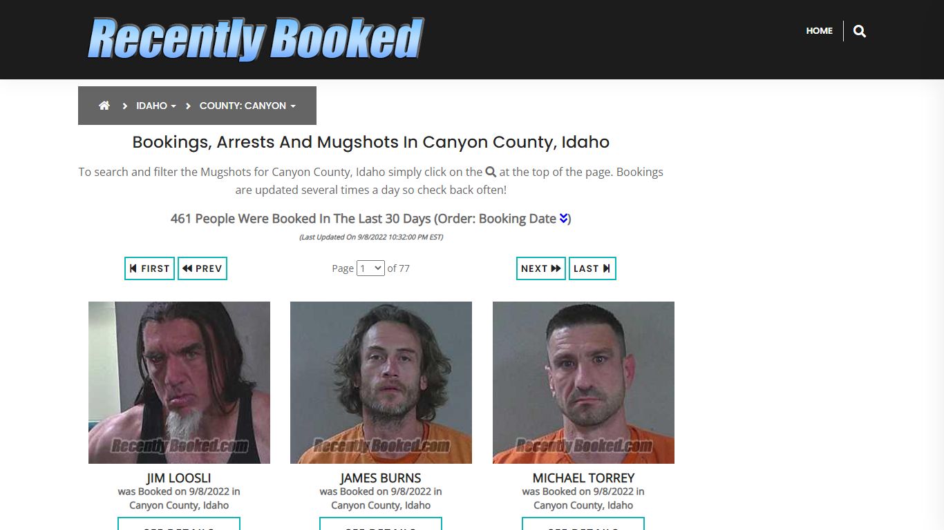 Recent bookings, Arrests, Mugshots in Canyon County, Idaho